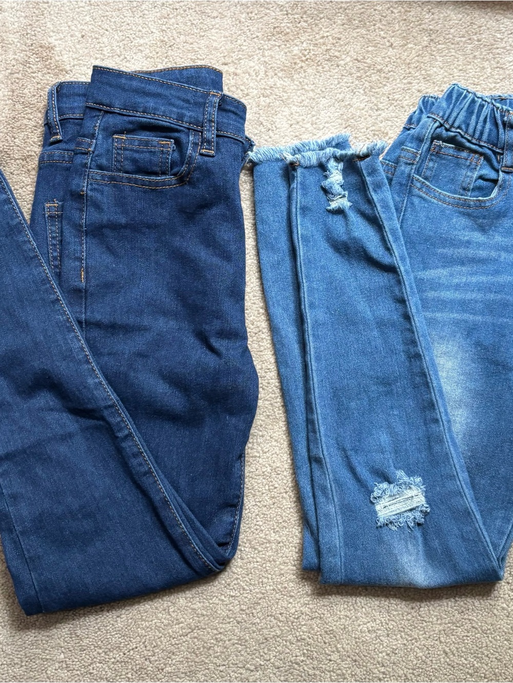 SHEIN Kids Denim Jeggings Duo - Dark Blue & Light Blue